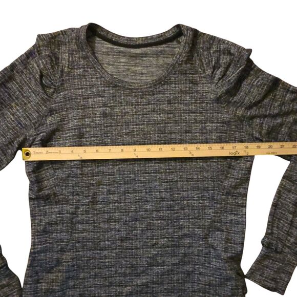 Lululemon Extra Mile Knit Thermal Top 12 Jacquard Black Textured Base Layer - Picture 8 of 9